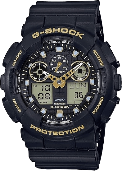 Casio Men's G-Shock XL Series Japanese Quartz Watch with Silicone Strap, Black, 23 (Model: GA-100GBX-1A9)